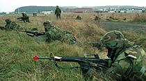 Übung amerikanischer Soldaten/Kosovo-Einsatz/US-Depot Gießen,  Übung für den Einsatz im Kosovo