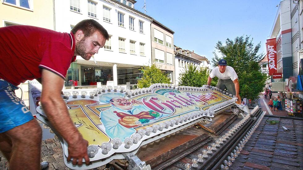 Aufbau zum Stadtfest in Gießen