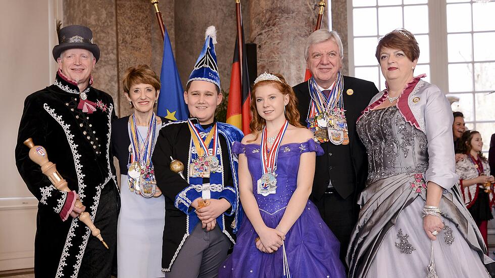 Prinzenpaare des Landkreis Gießen beim Hessischen Ministerpräsidenten