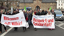 Demonstration gegen die Ausländerbehörde in Friedberg