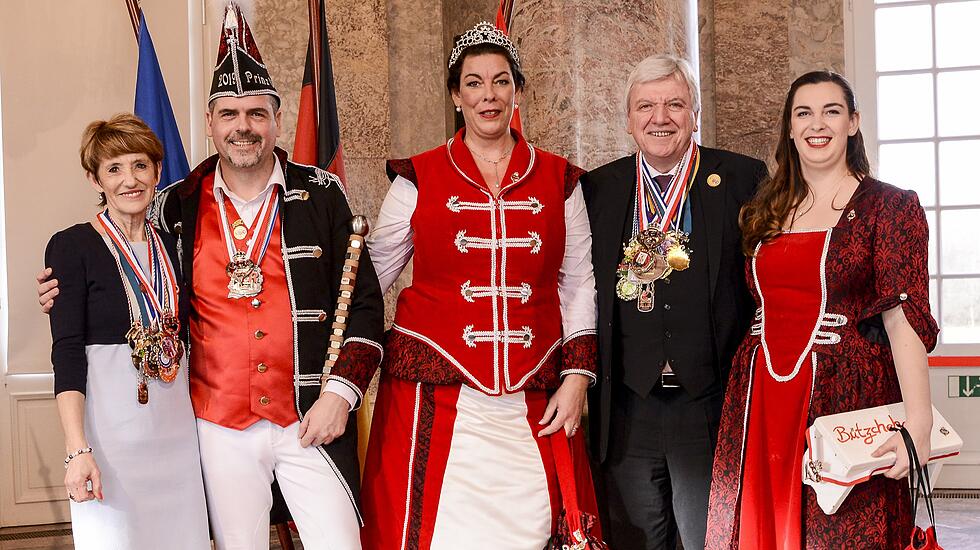 Prinzenpaare des Landkreis Gießen beim Hessischen Ministerpräsidenten