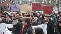 Demonstration gegen die Ausländerbehörde in Friedberg