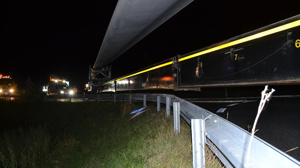 So lief der Schwertransport der Teile für den Windpark Grünberg