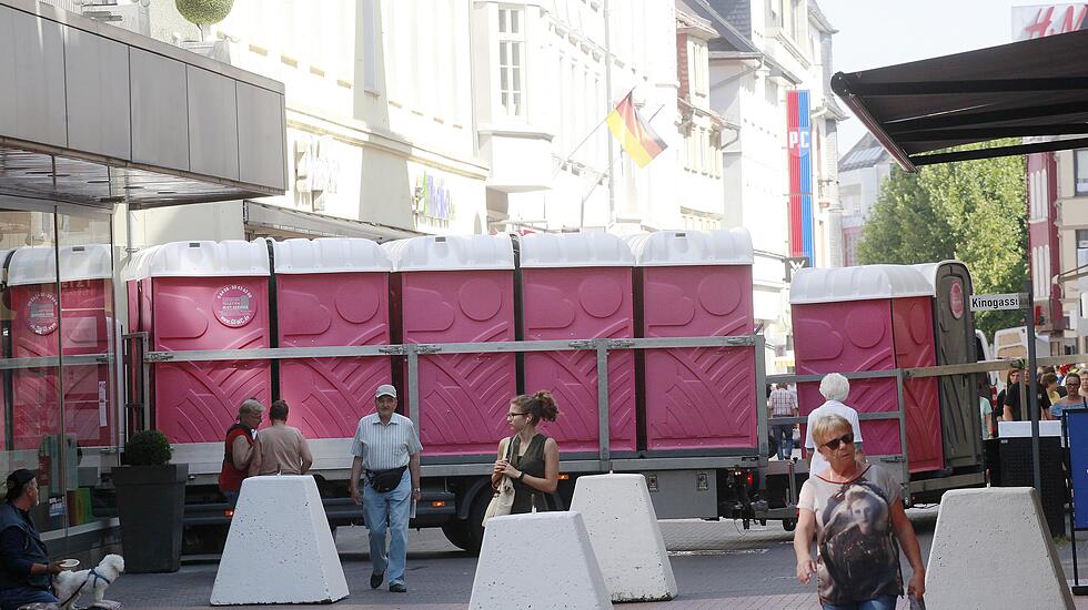 Aufbau zum Stadtfest in Gießen